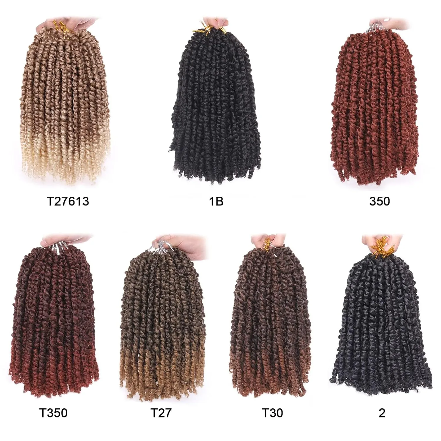 Xtrend 8 Packs Pre Twisted Passion Twist Crochet Hair 12 Inch Natural Pre-looped Passion Twist Crochet Braids Hair For Women Bohemian Synthetic Passion Braiding Hair Extension (8packs, T30#)