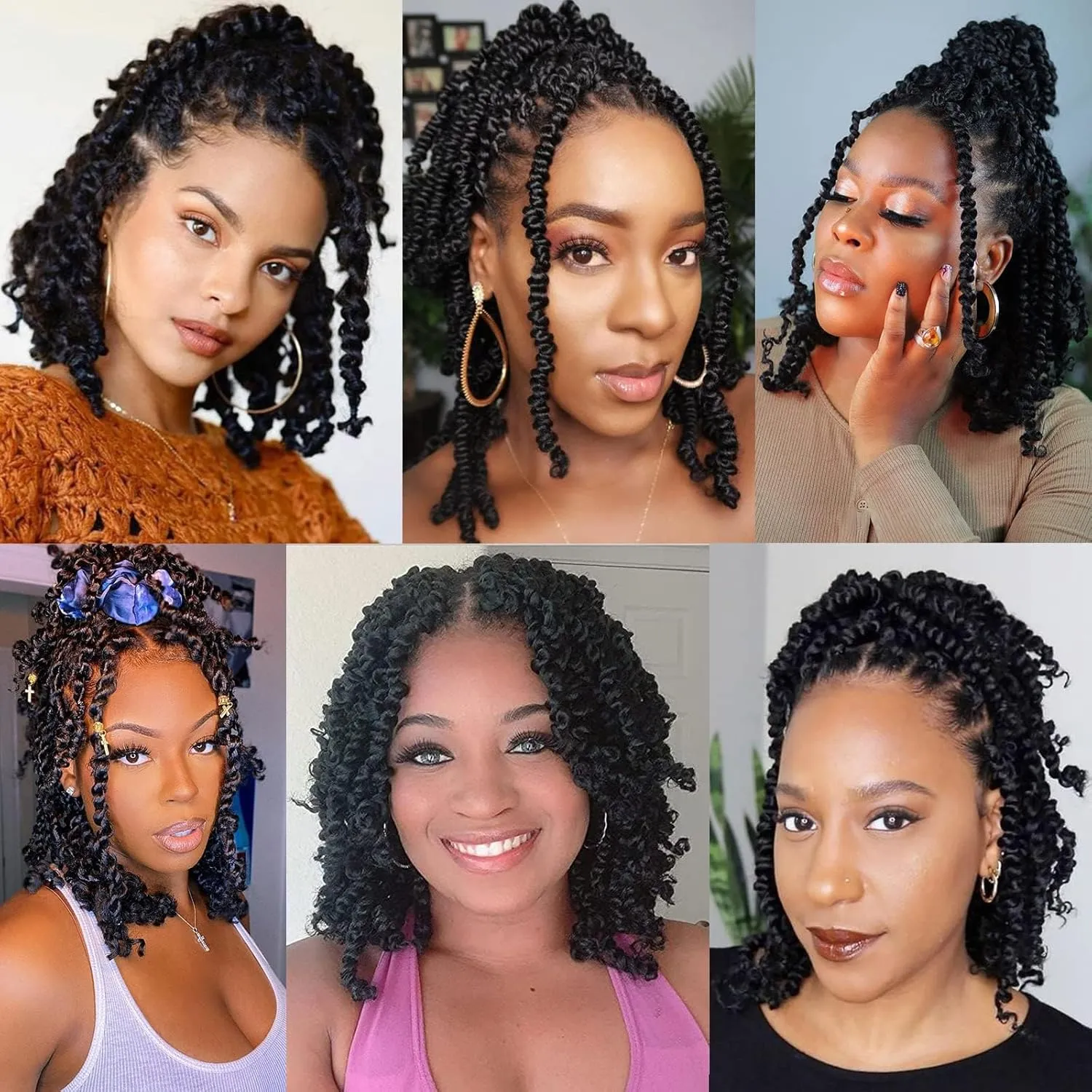 Xtrend 8 Packs Pre-twisted Passion Twist Crochet Hair 14 Inch Natural Pre-looped Crochet Braids Hair For Women Bohemian Synthetic Passion Braiding Hair Extension (8packs, T27#)