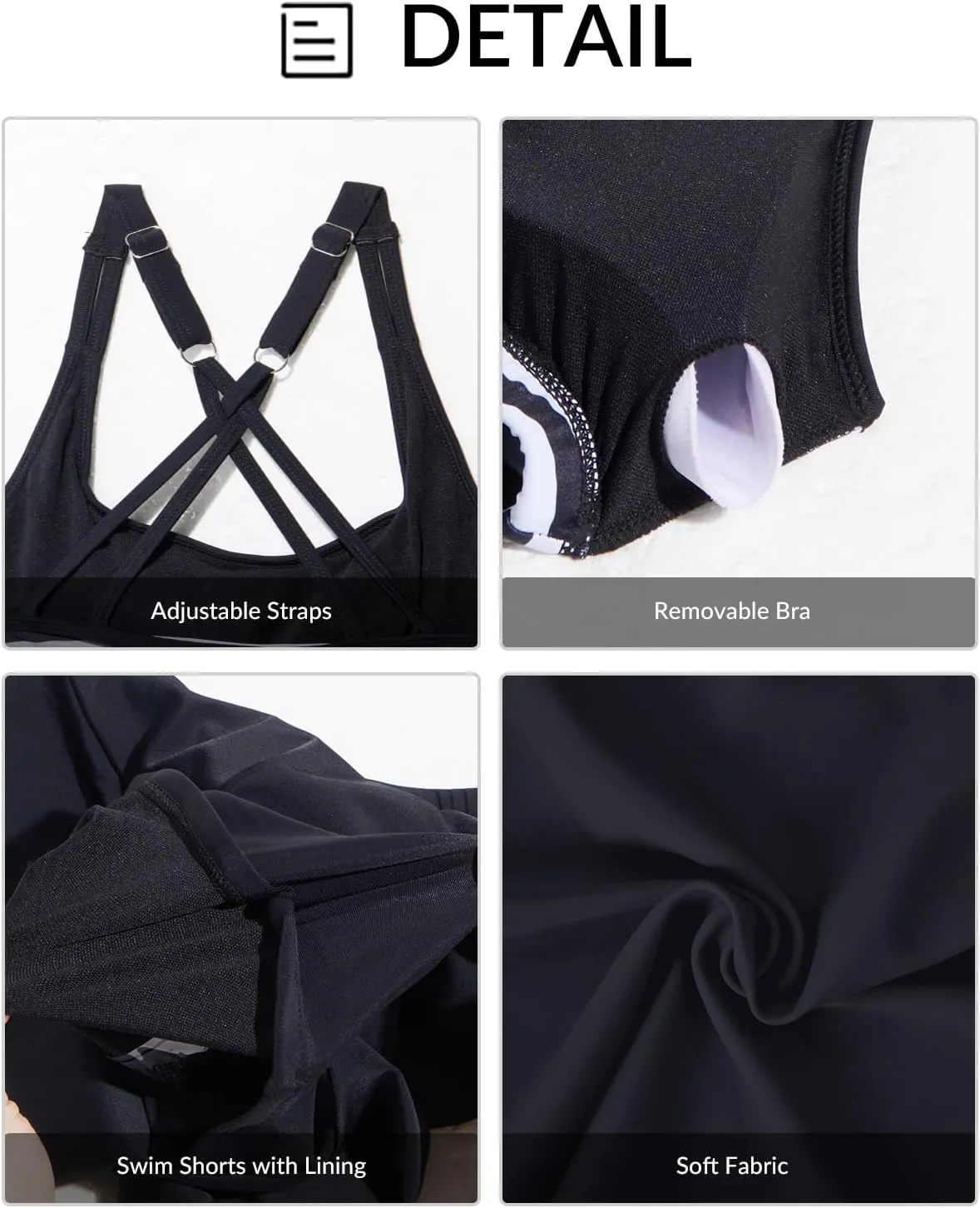 Yonique Tankini Swimsuits for Women Athletic Swim Tank Top with Boy Shorts Two Piece Tummy Control Bathing Suits