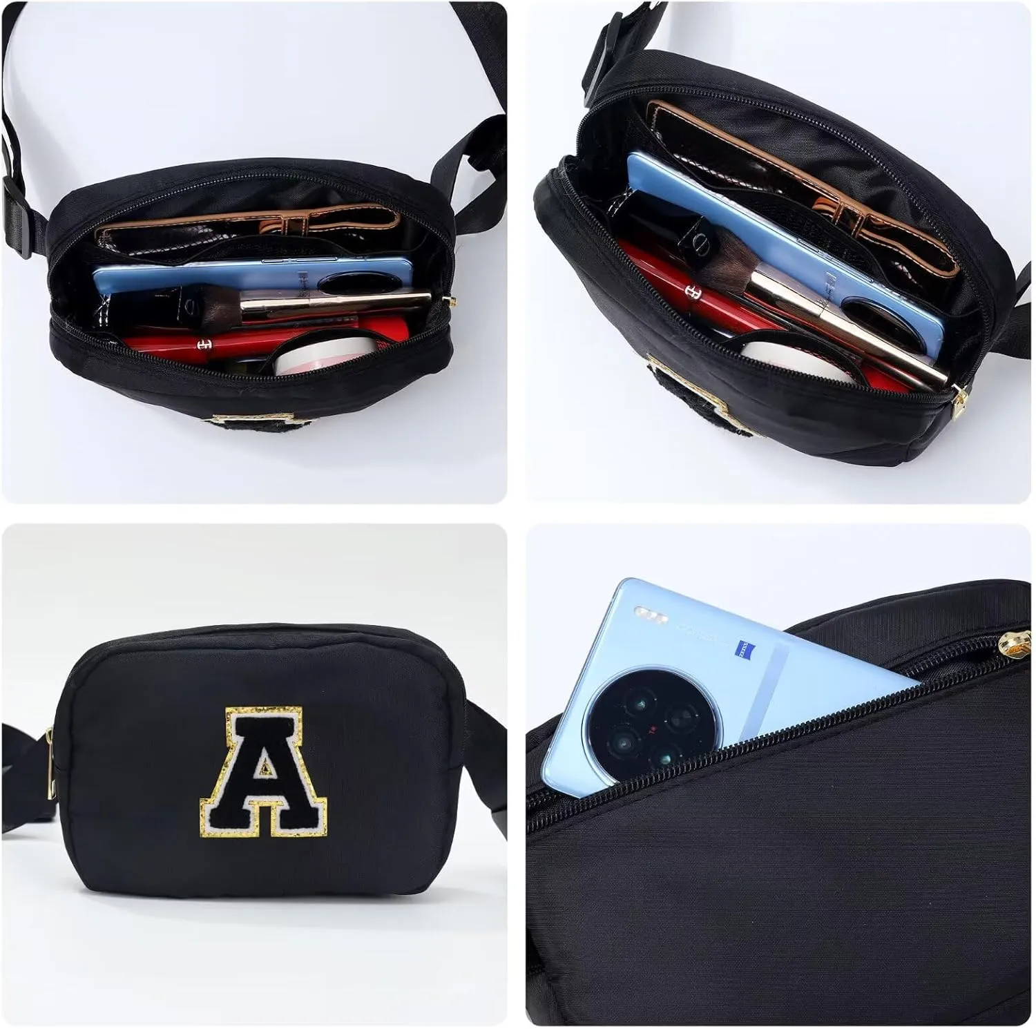 YOOLIFE Graduation Gifts for Boys - 4 5 6 7 8 9 Year Old Boy Birthday Gift, Fathers Gifts for Son, Black Initial Crossbody Bag Belt Bag C, Small