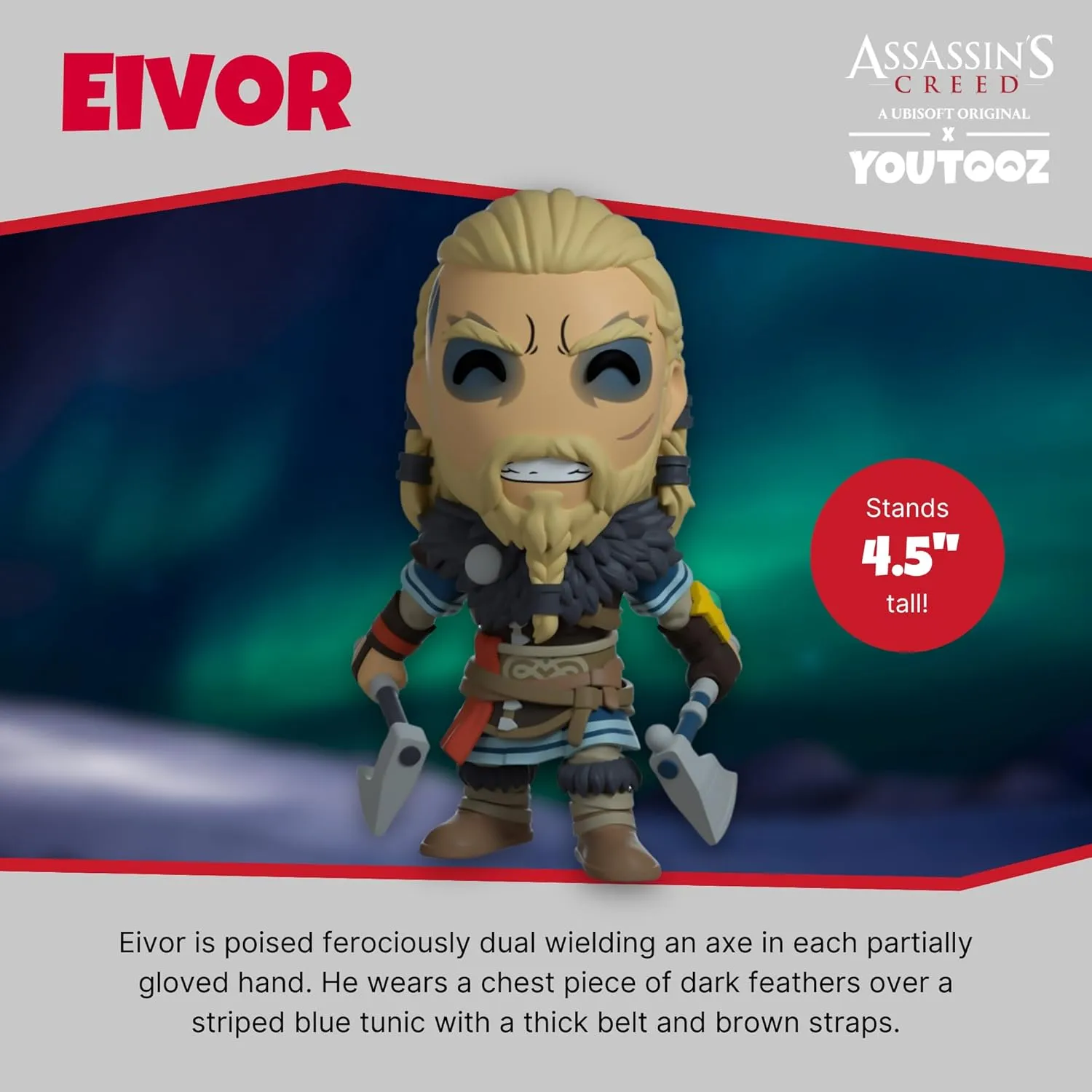 Youtooz Eivor 4.5 Inch Vinyl Figure, Official Licensed Assassins Creed Eivor Collectible by Youtooz Assassin's Creed Collection