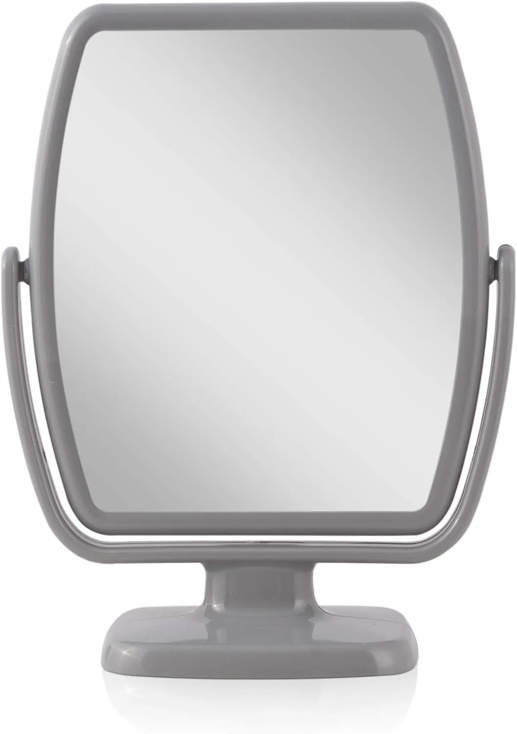 Zadro GEO Vanity Mirror, Two Side Geometric Shaped Optical Glass Beauty Mirrors, 5x & 1x Magnification, Modern Style Counter Top Acrylic Base Frame (5X/1X, Gray)