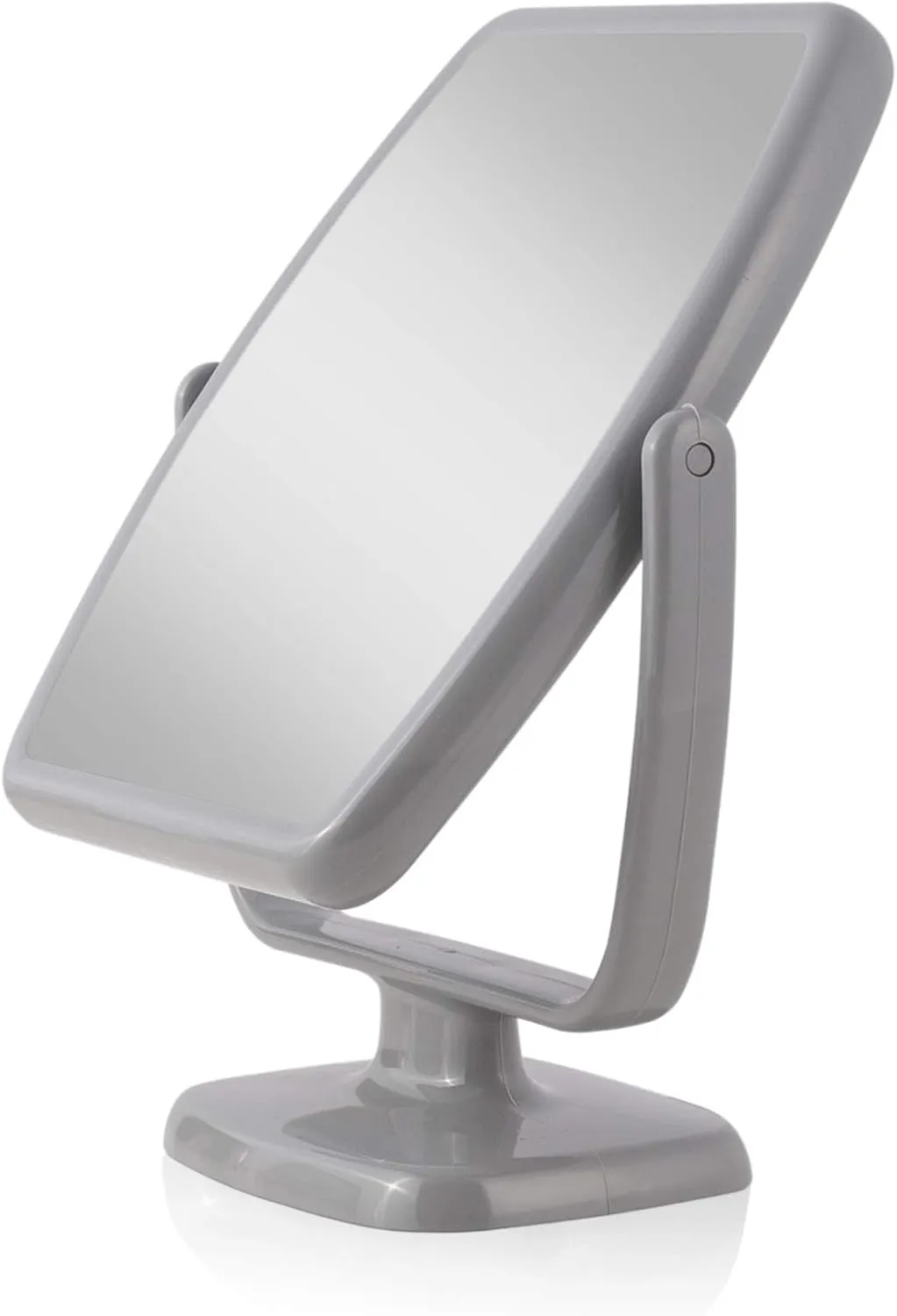 Zadro GEO Vanity Mirror, Two Side Geometric Shaped Optical Glass Beauty Mirrors, 5x & 1x Magnification, Modern Style Counter Top Acrylic Base Frame (5X/1X, Gray)