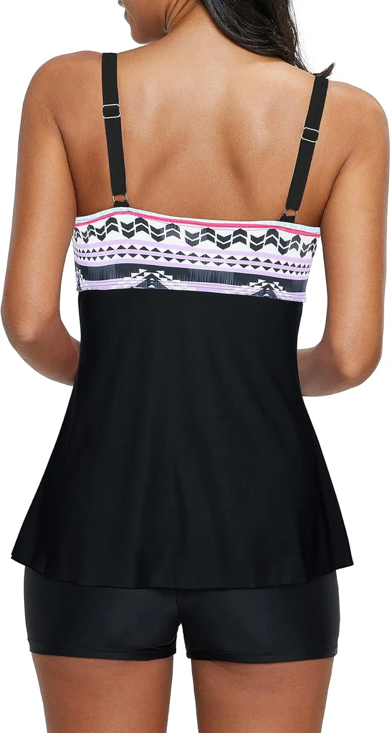 Zando Womens Swimsuits 2 Piece 2025 Tankini Bathing Suits Swim Suits for Women Swimwear Bathing Suit Top with Boyshorts