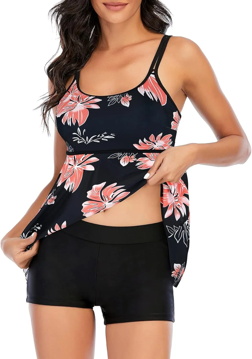 Zando Womens Swimsuits 2 Piece 2025 Tankini Bathing Suits Swim Suits for Women Swimwear Bathing Suit Top with Boyshorts
