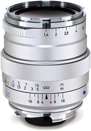 ZEISS Ikon Distagon T* ZM 1.4/35 Wide-Angle Camera Lens for Leica ZM-Mount Rangefinder Cameras, Silver