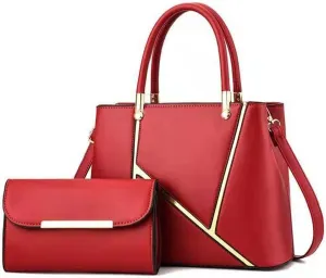 ZiMing® Women Handbag Geometric Tote Bag Long Wallet Shoulder Bag Top Handle Handbag Purse 2 Pcs Set
