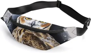 Zipper Fanny Pack for Men Women Fashion Waist Bag Stylish Crossbody Bags with Adjustable Strap Owl Travel Chest Bags Belt Bags for Running Hiking Workout Cycling