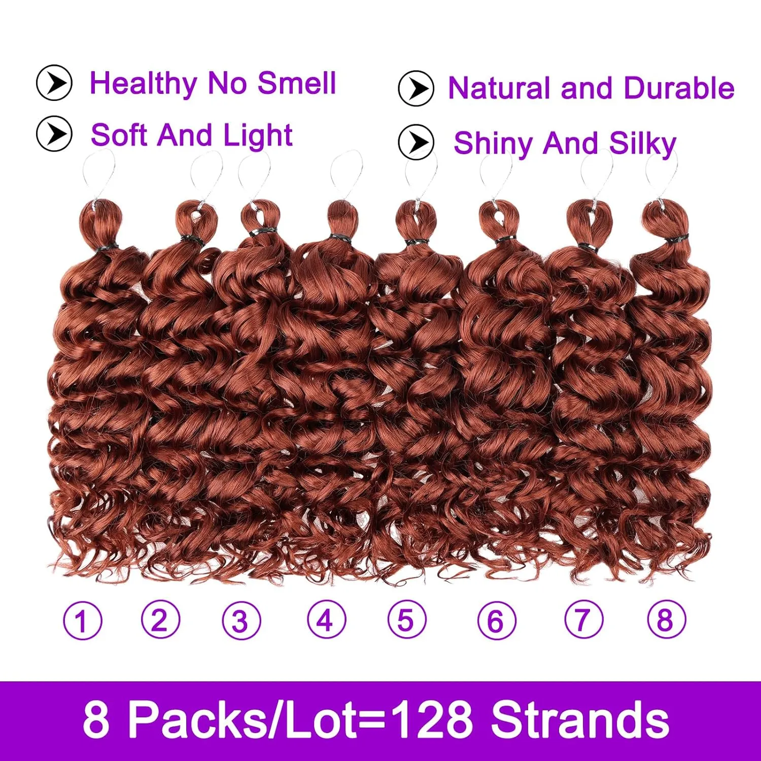 ZRQ Ginger GoGo Curl Synthetic Water Wave Crochet Hair - 10 Inch, 350, Deep Twist, Beach Curl