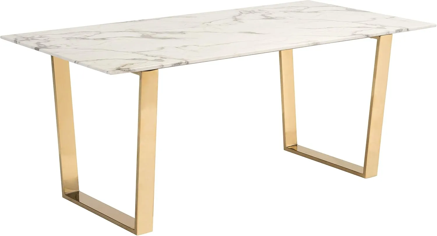 Zuo Atlas Dining Table White & Gold