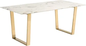 Zuo Atlas Dining Table White & Gold